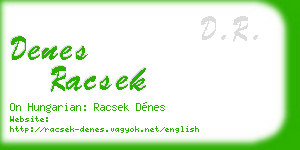 denes racsek business card