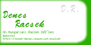 denes racsek business card